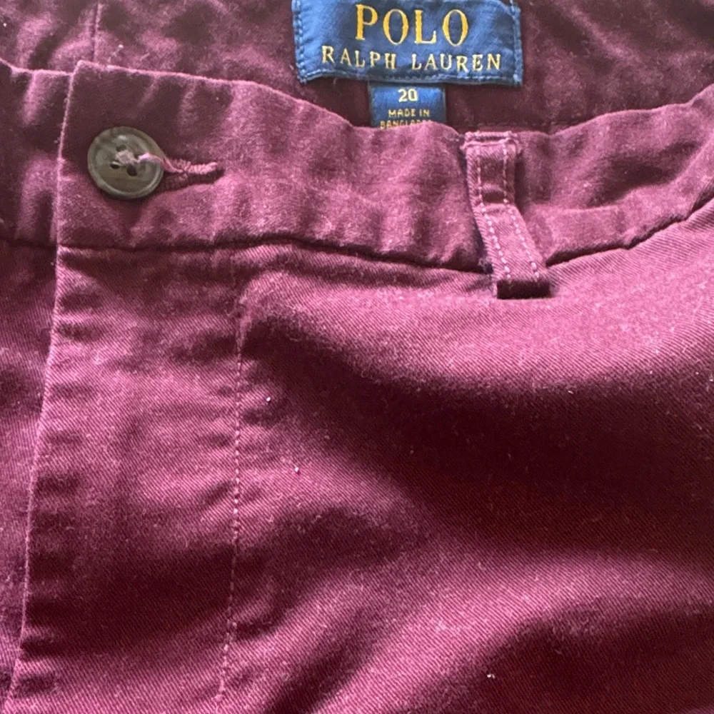 Polo Ralph Lauren flat front five picket size youth 20 Deep Burgundy Chinos